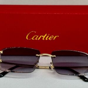 Cartier Rimless Gradient Sunglasses - Gold & dark grey